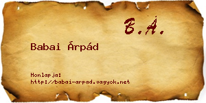 Babai Árpád névjegykártya